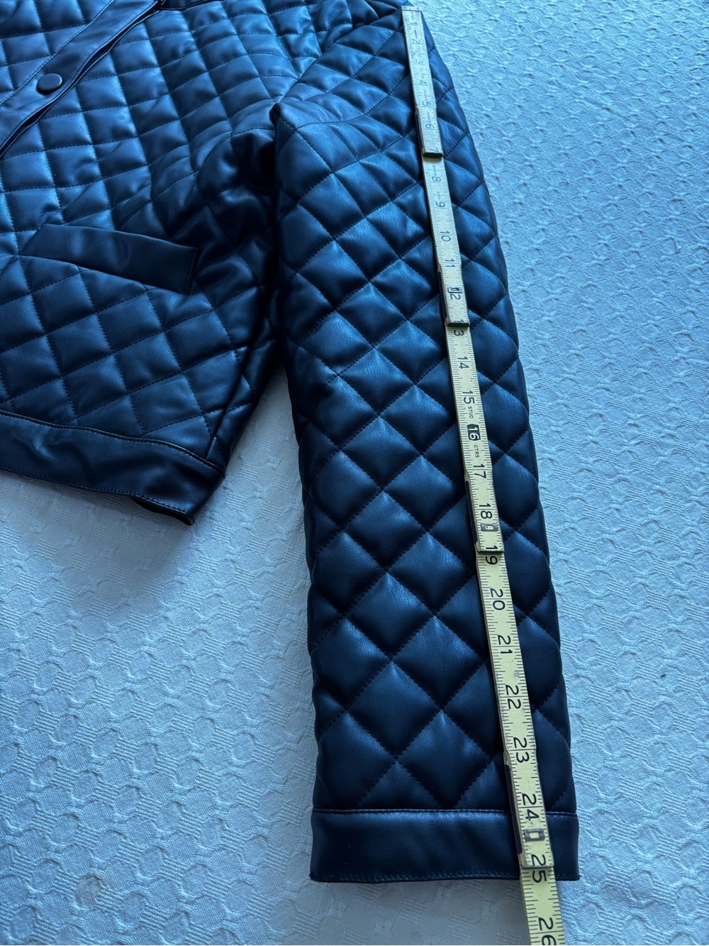 Steve Madden Black Quilted Faux-Leather Snap Jacket - Picture 11 of 13